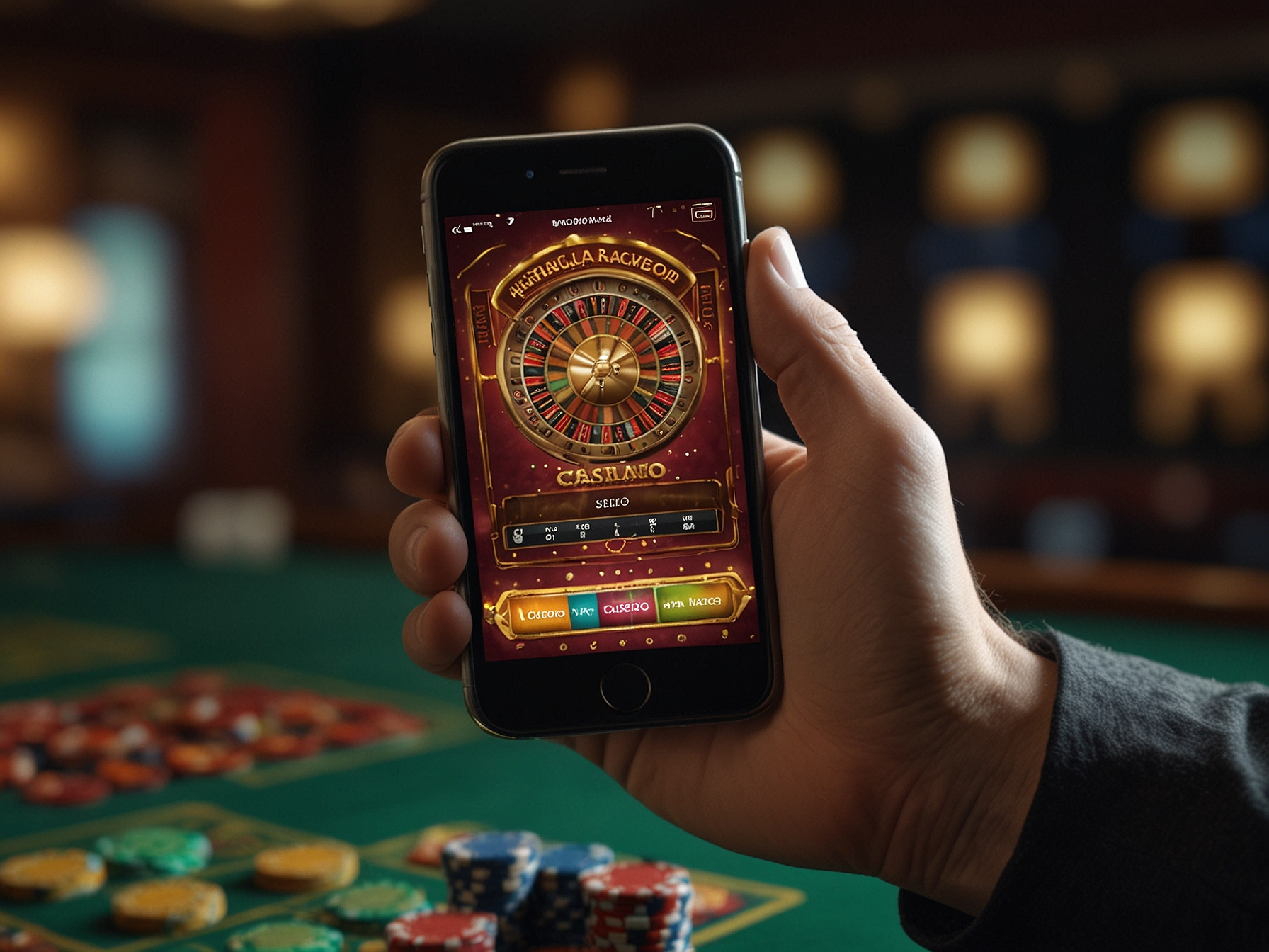 Khm777 mobile app displayed on phone